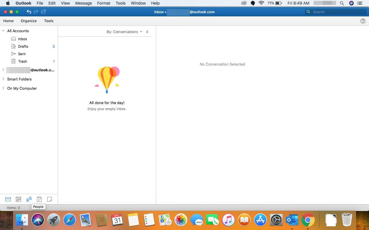 Входящие в Outlook 2016 для Mac.