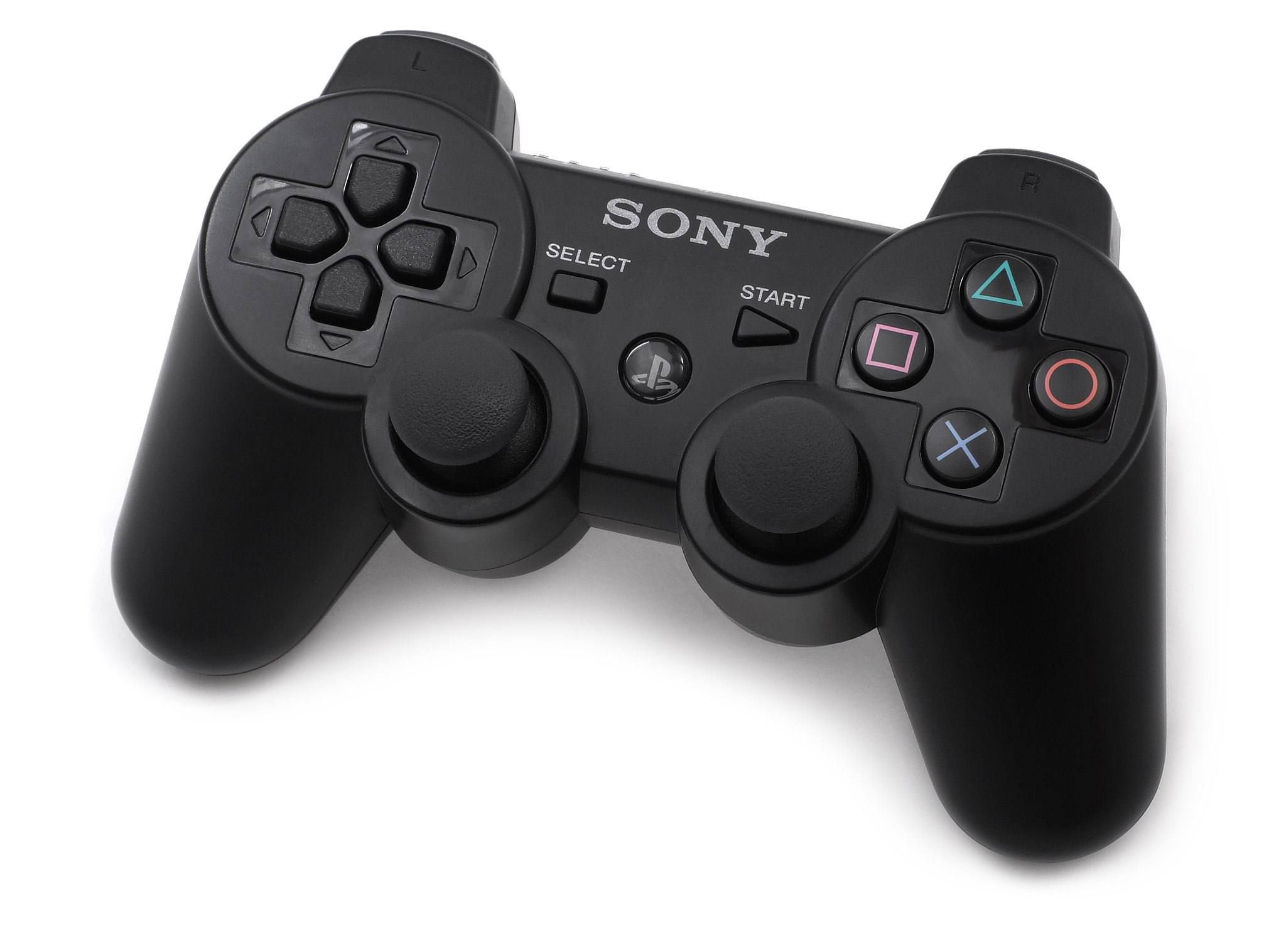 Контроллер Sony Dualshock PS3 на белом фоне