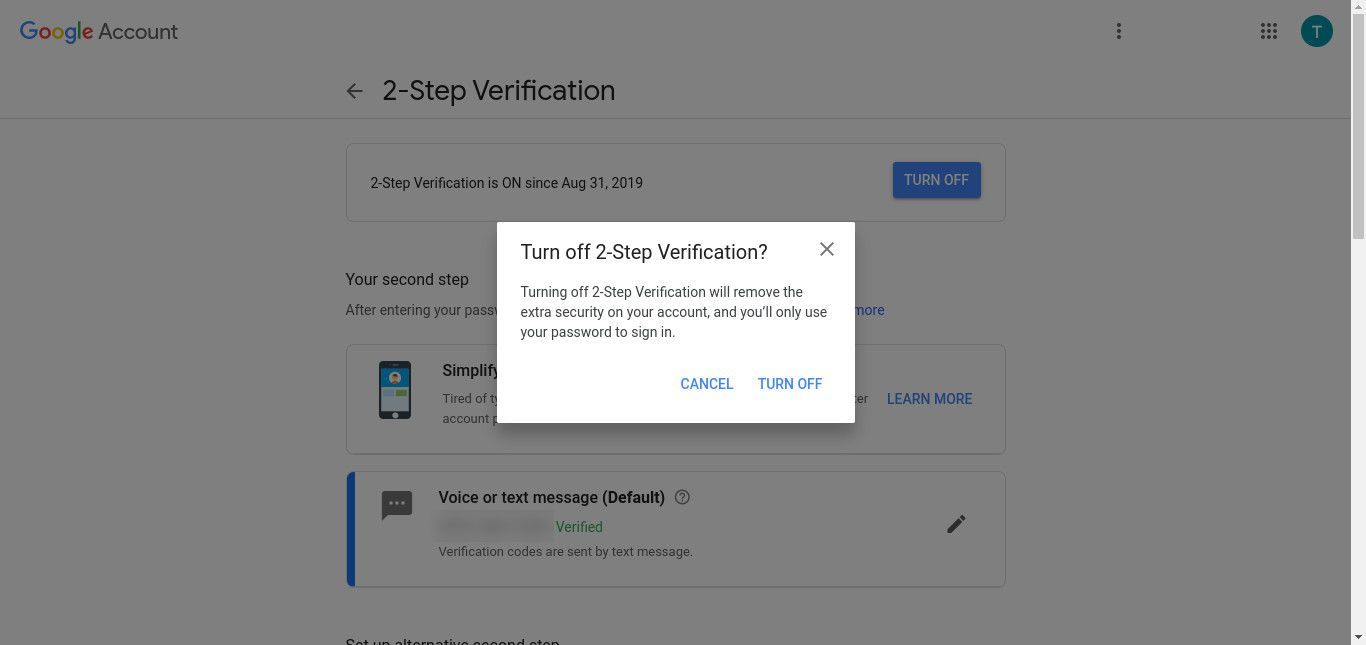Gmail отключить двухэтапную проверку