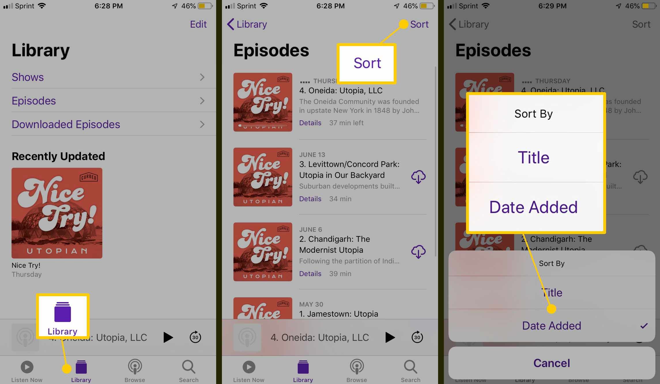 Скриншот приложения Apple Podcasts