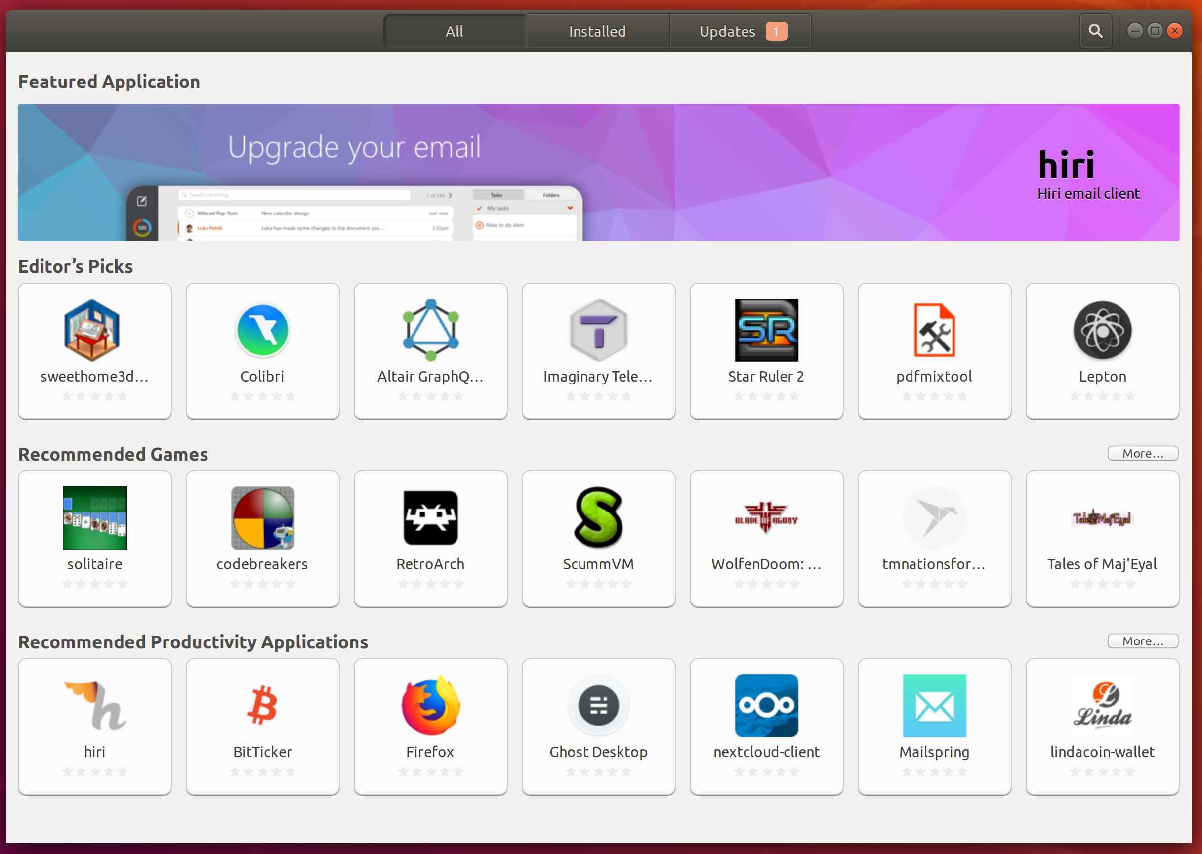 Ubuntu Software GUI.