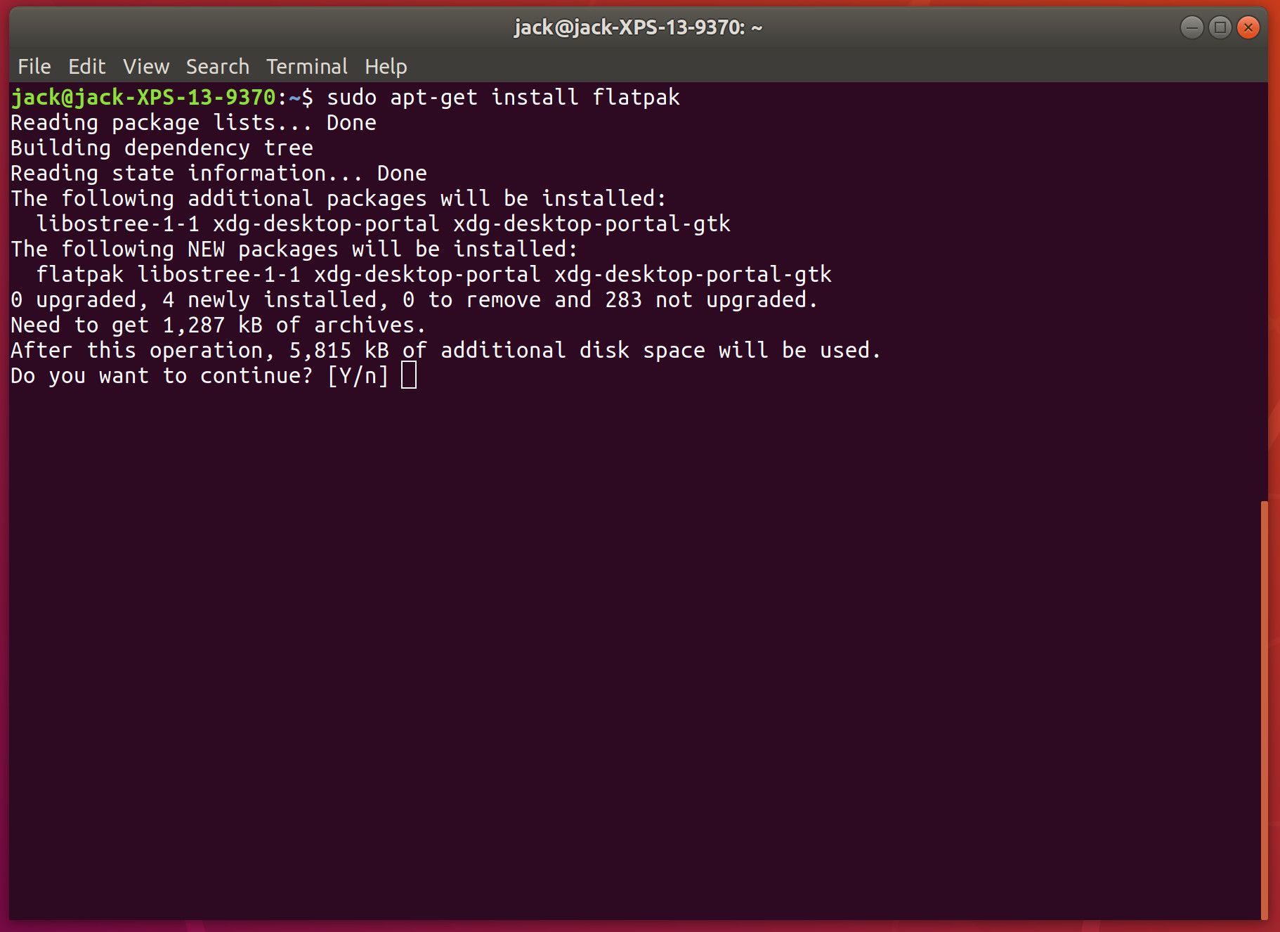 Установка флатпака на Ubuntu.