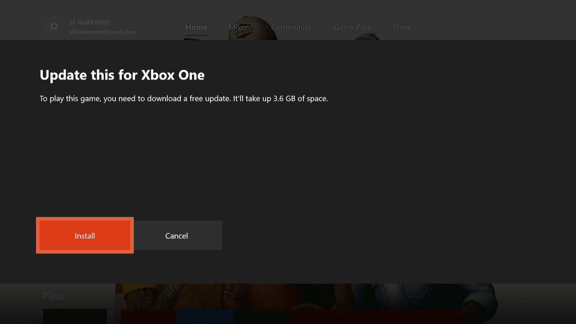 Скриншот сообщения обратной совместимости Xbox One.