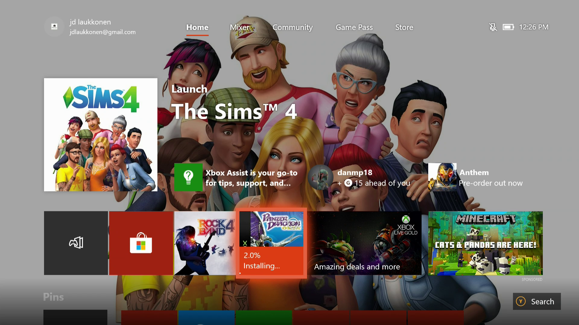 Скриншот загрузки обратной совместимости с Xbox One в процессе.