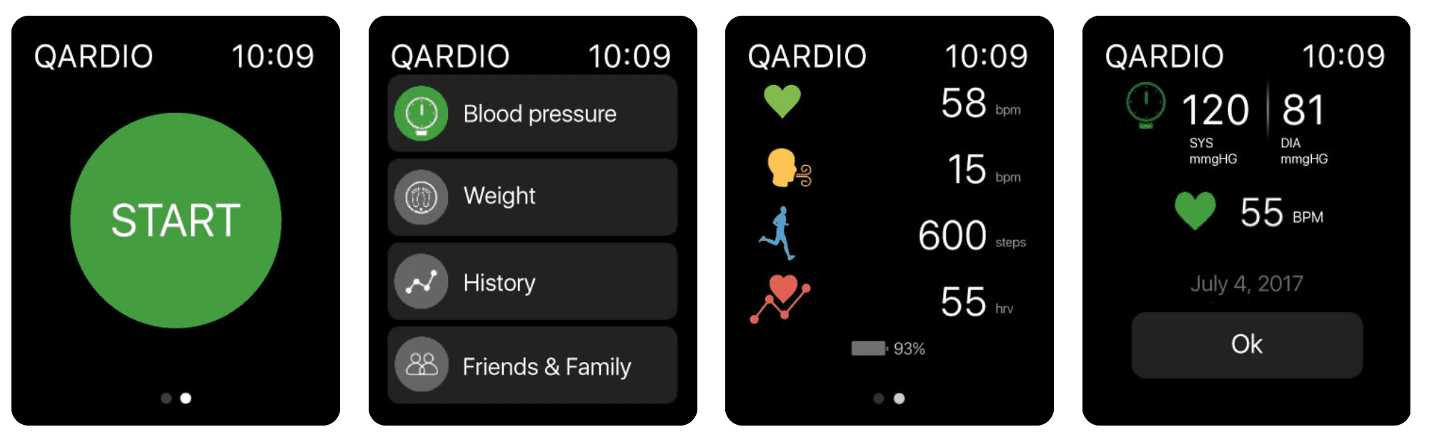 Экраны мониторинга артериального давления на Apple Watch