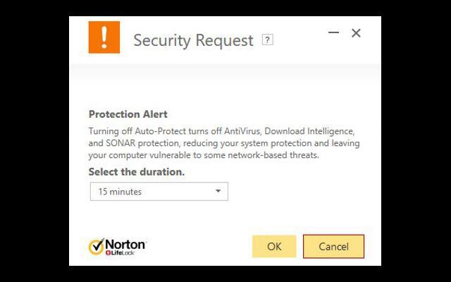 Скриншот окна Norton Security для настроек антивируса