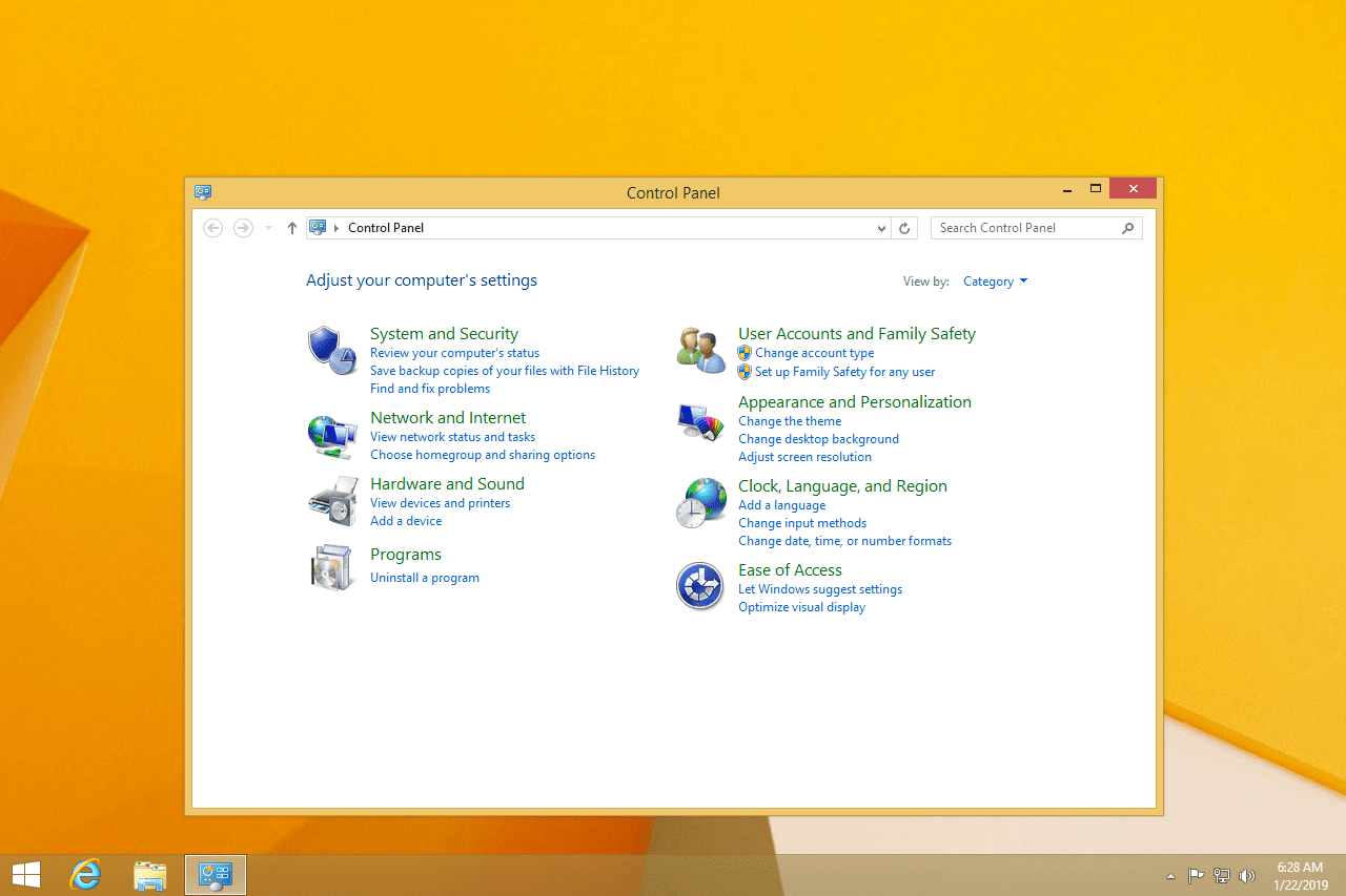 Панель управления Windows 8