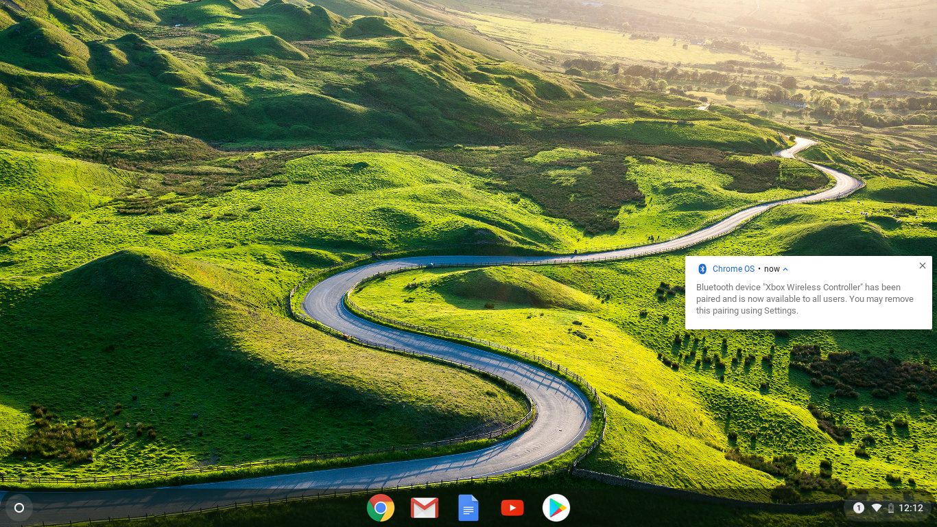 Снимок экрана с сообщением Bluetooth для Chrome OS.