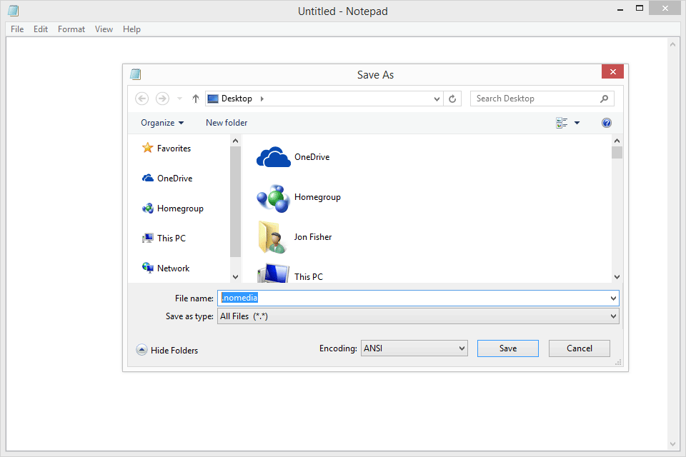 Снимки экрана, показывающие, как сделать файл NOMEDIA в папке Android из Windows