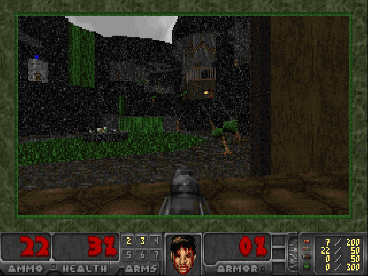 Скриншот игры оригинальной Doom с Chocolate Doom.