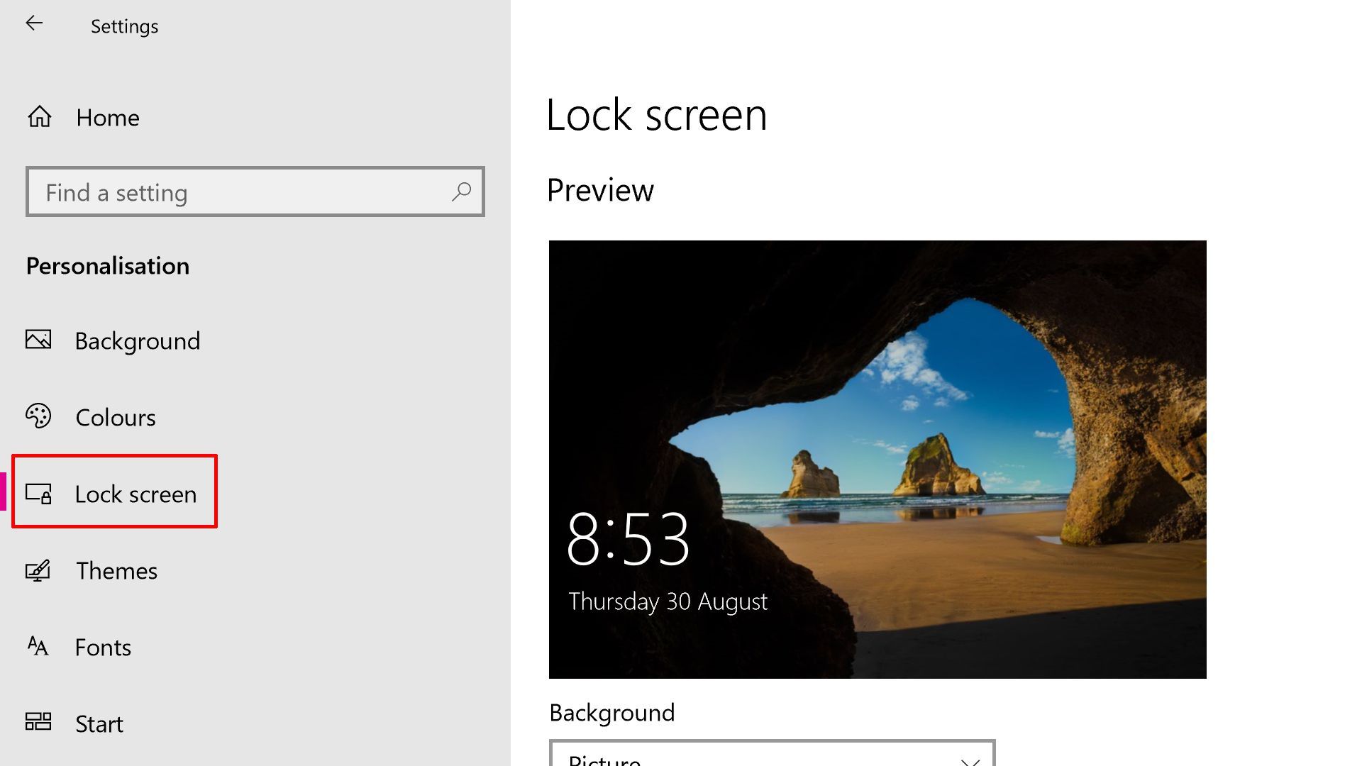 Настройки экрана блокировки Windows 10 и входа в систему