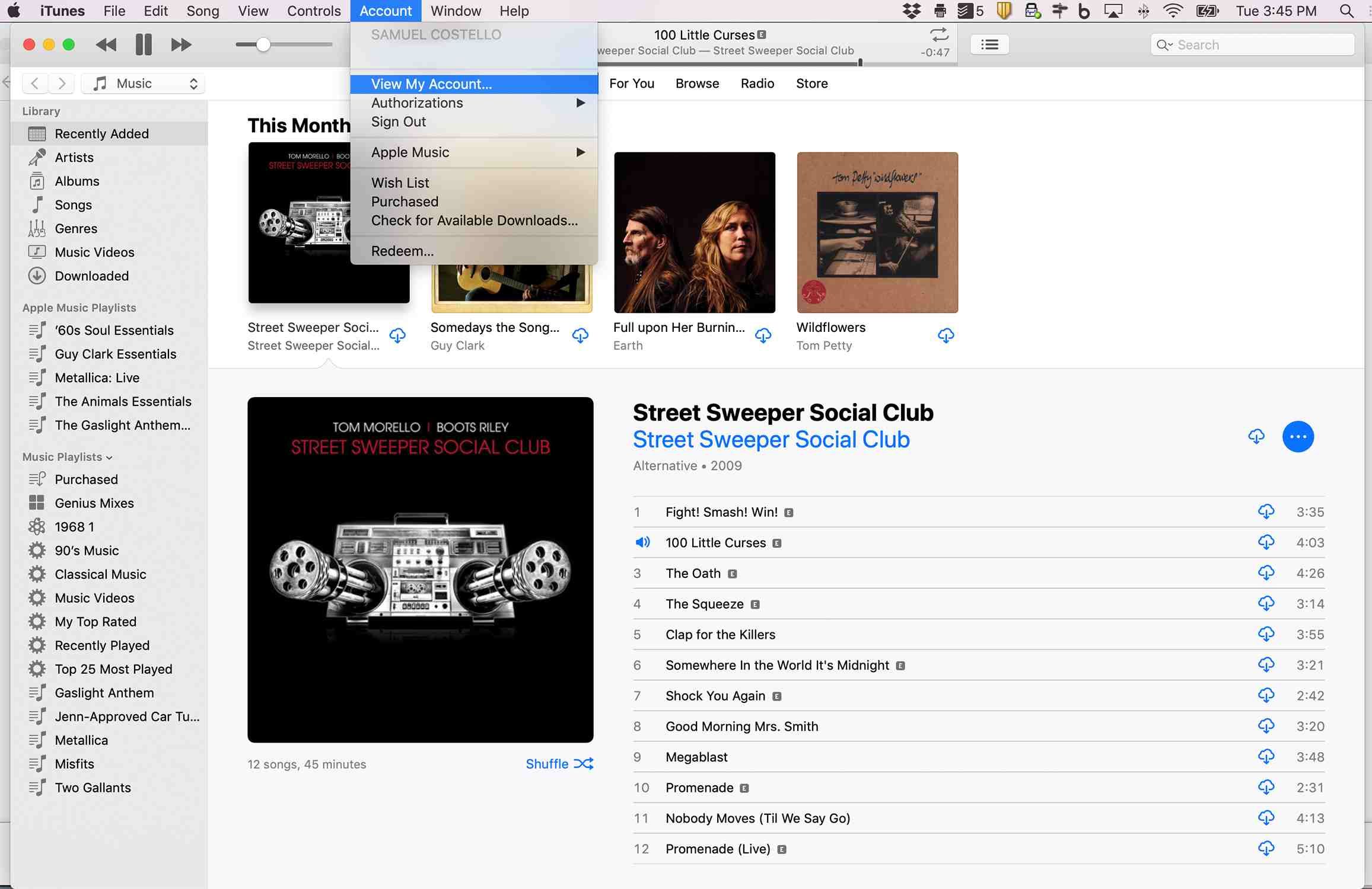 Снимок экрана выбора пользователя's Apple ID in iTunes