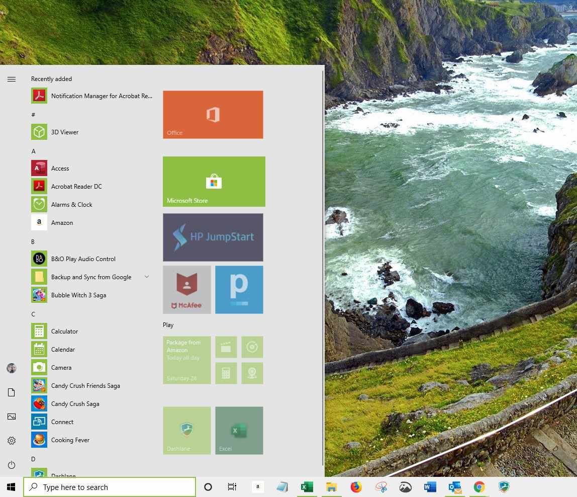 Снимок экрана Microsoft Store в меню «Пуск» Windows 10