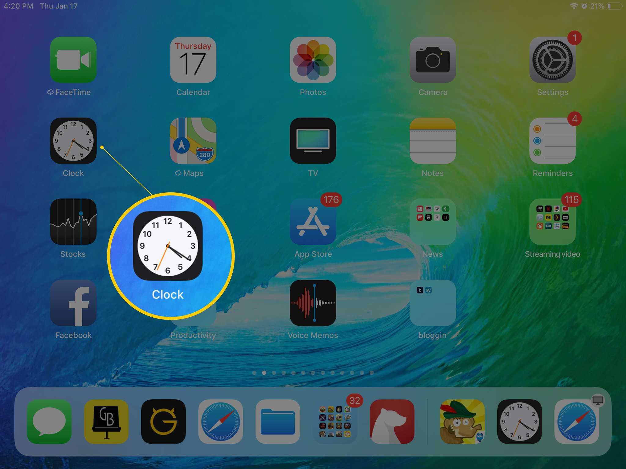 Приложение часов на iPad