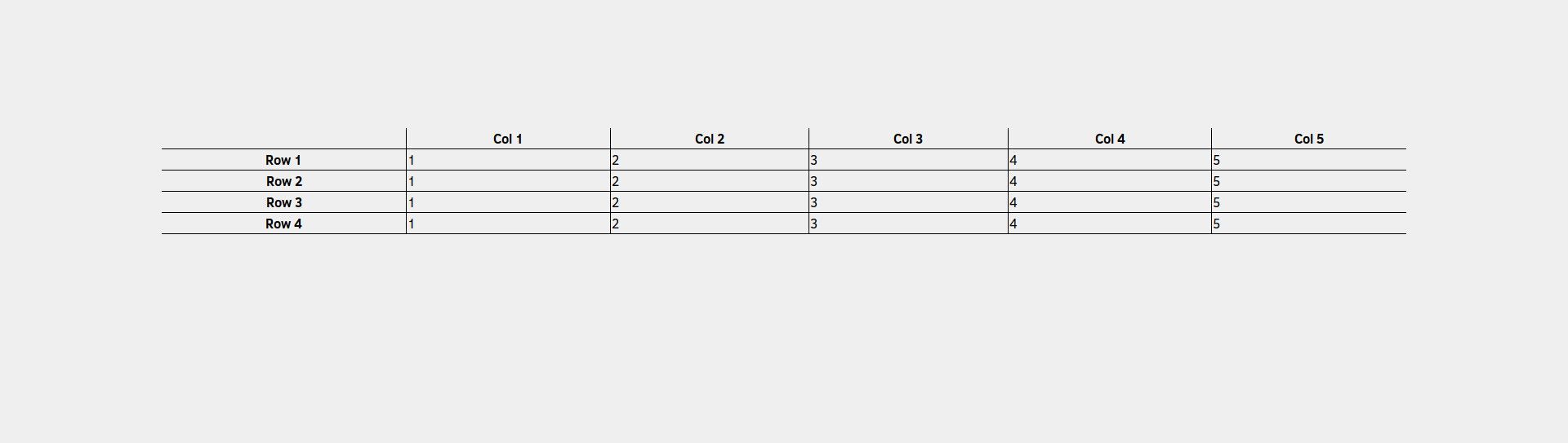 CSS таблица с границами под строками