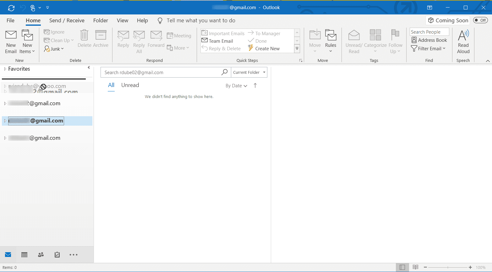 Скриншот перемещения аккаунтов в Outlook