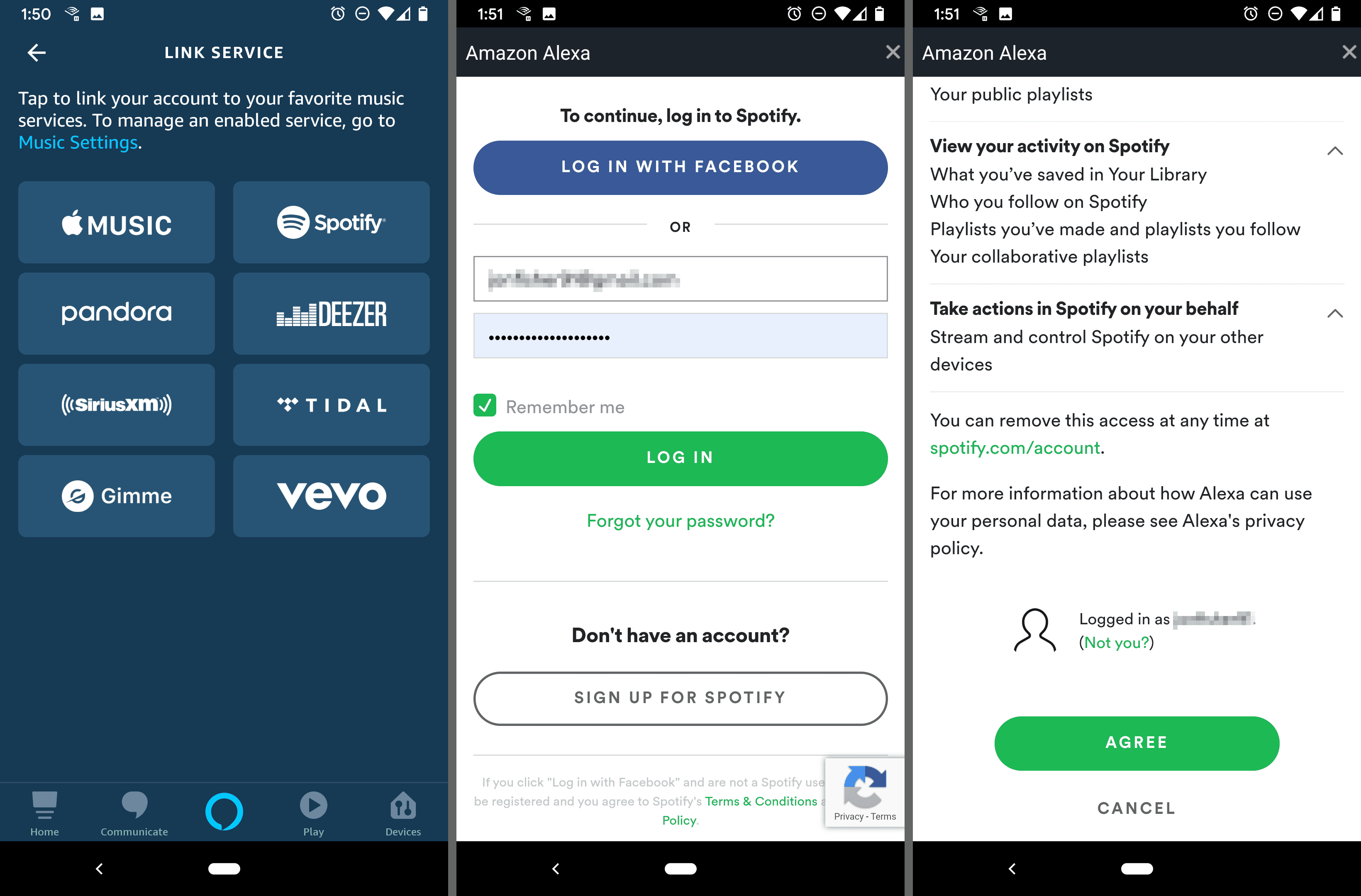 Приложение Android Android Spotify связывание и вход