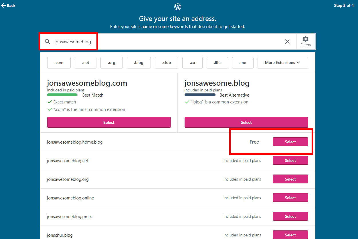 WordPress.com бесплатный вариант URL