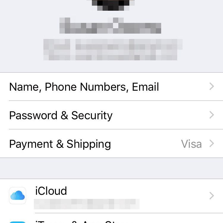 Снимок экрана, показывающий Apple ID с учетной записью Gmail
