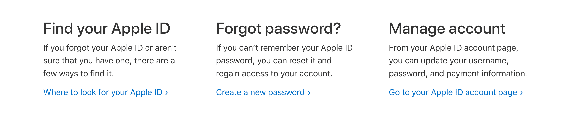 Снимок экрана, показывающий, как получить доступ к странице учетной записи Apple ID