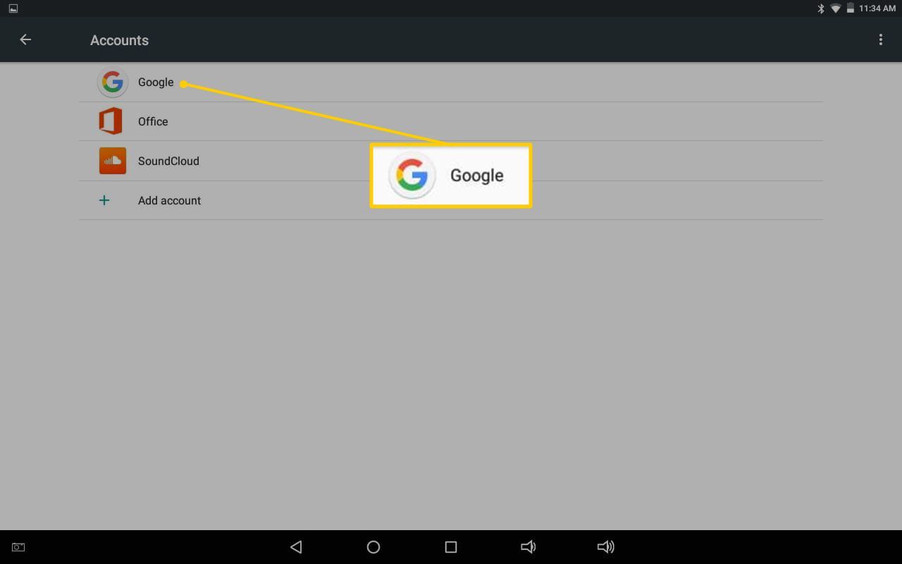 Значок Google в настройках аккаунтов Android