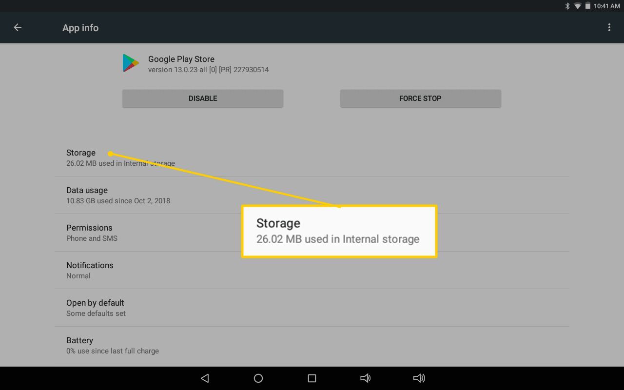 Кнопка хранения на экране информации о приложении Android для Google Play Store