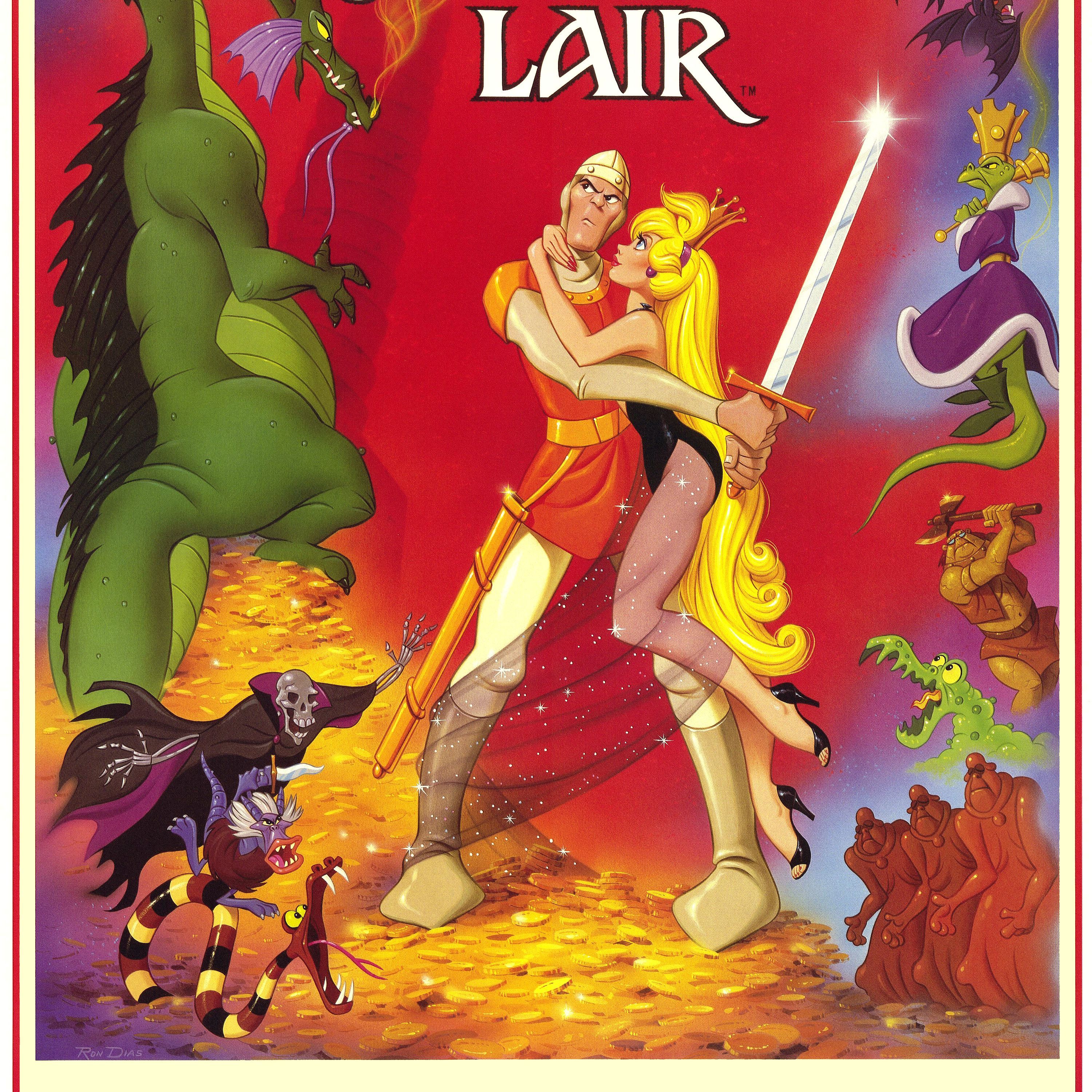 постер для видеоигры LaserDisc 1983 года'Dragon's Lair&#39