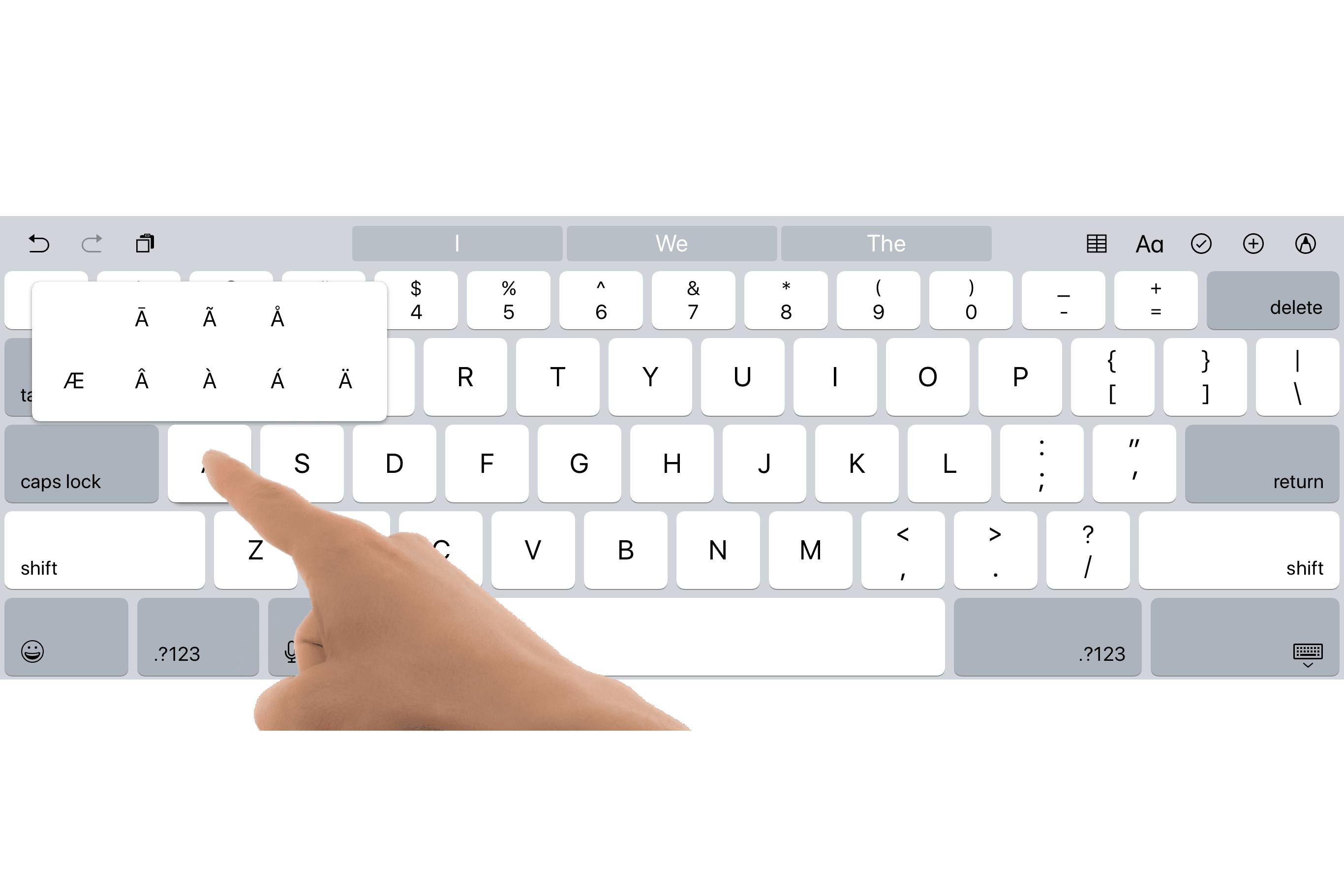 Скриншот клавиатуры iPad