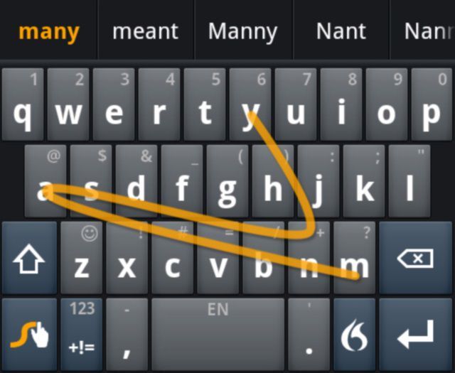 Снимок экрана быстрого нажатия клавиш