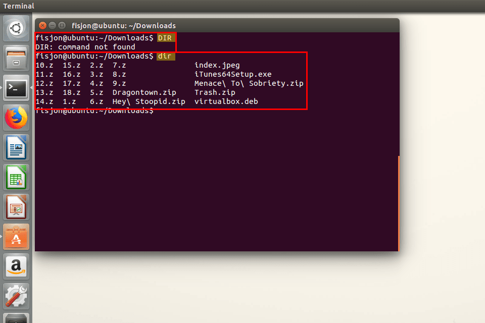 Чувствительная к регистру команда Linux