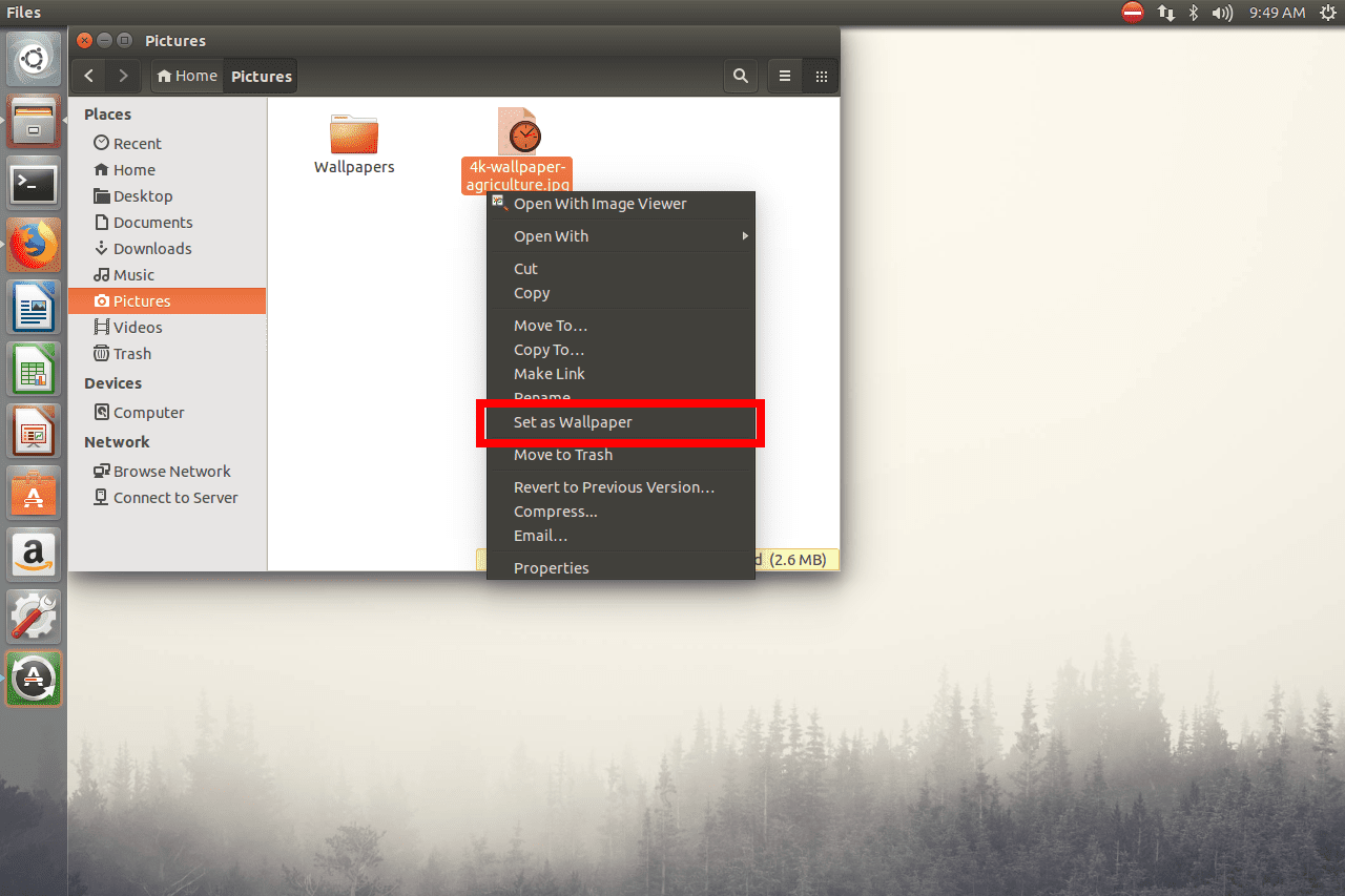 Изменить фон рабочего стола Ubuntu.