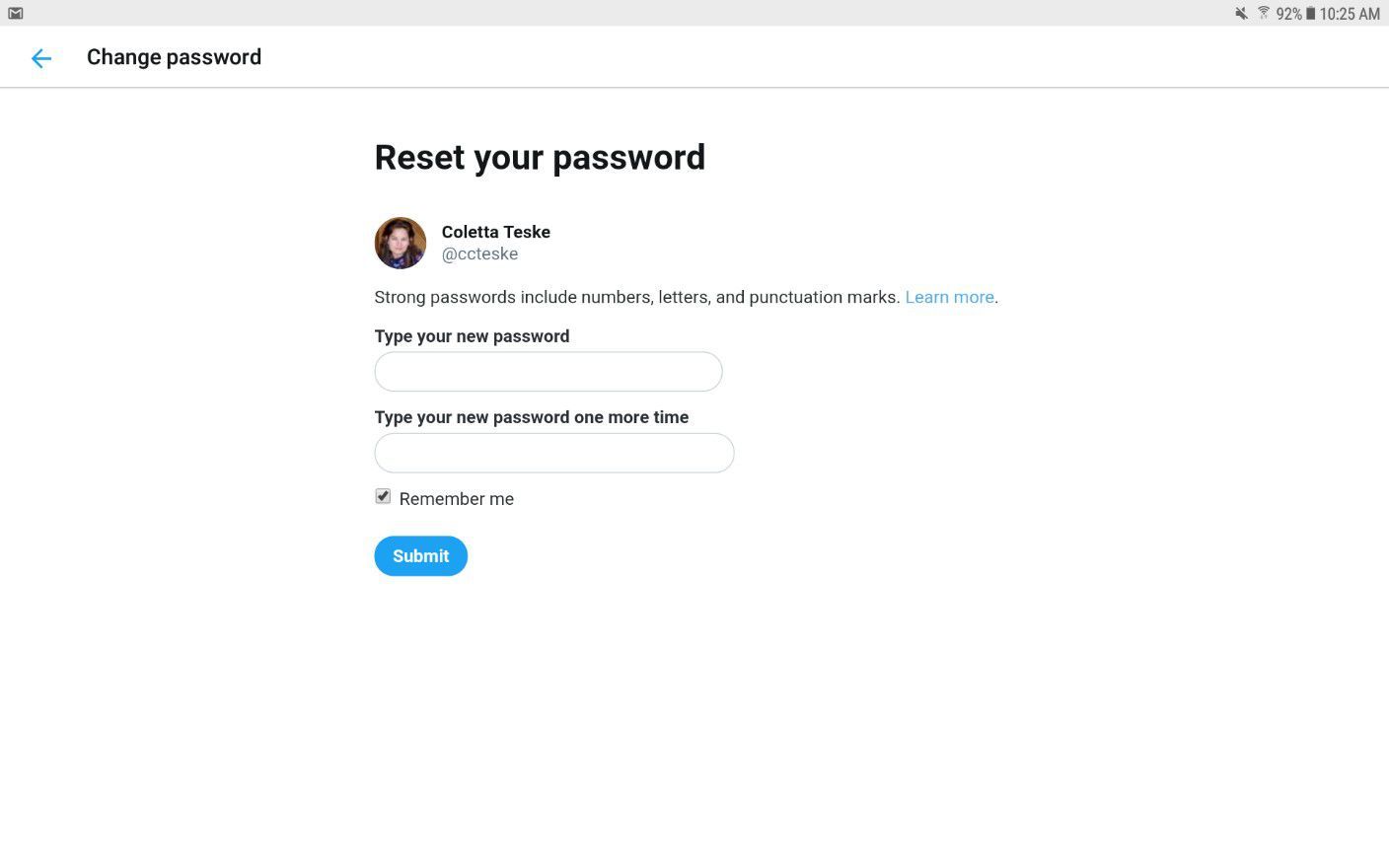 Снимок экрана, показывающий, как восстановить забытый пароль
