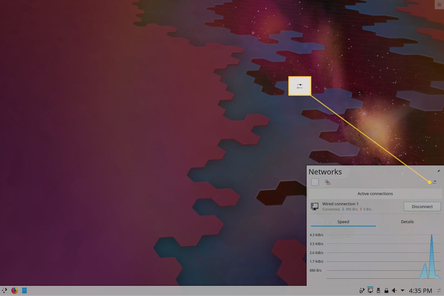 Скриншот всплывающего окна KDE Plasma Networks.