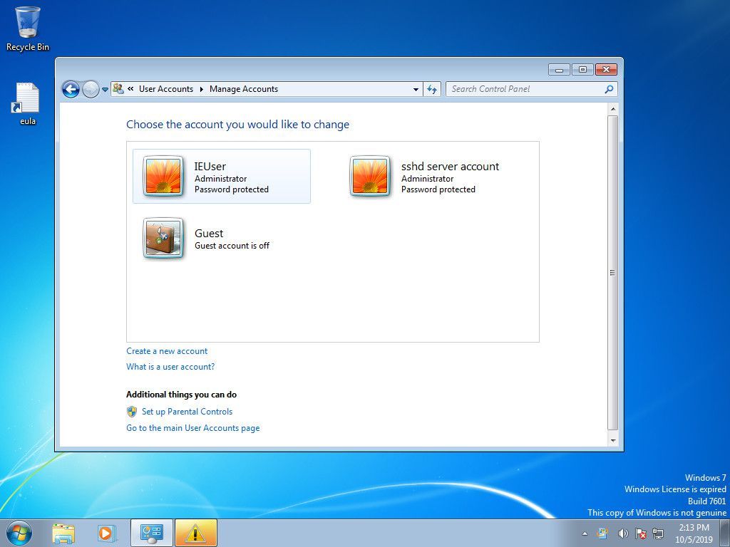 Windows 7 управлять учетными записями