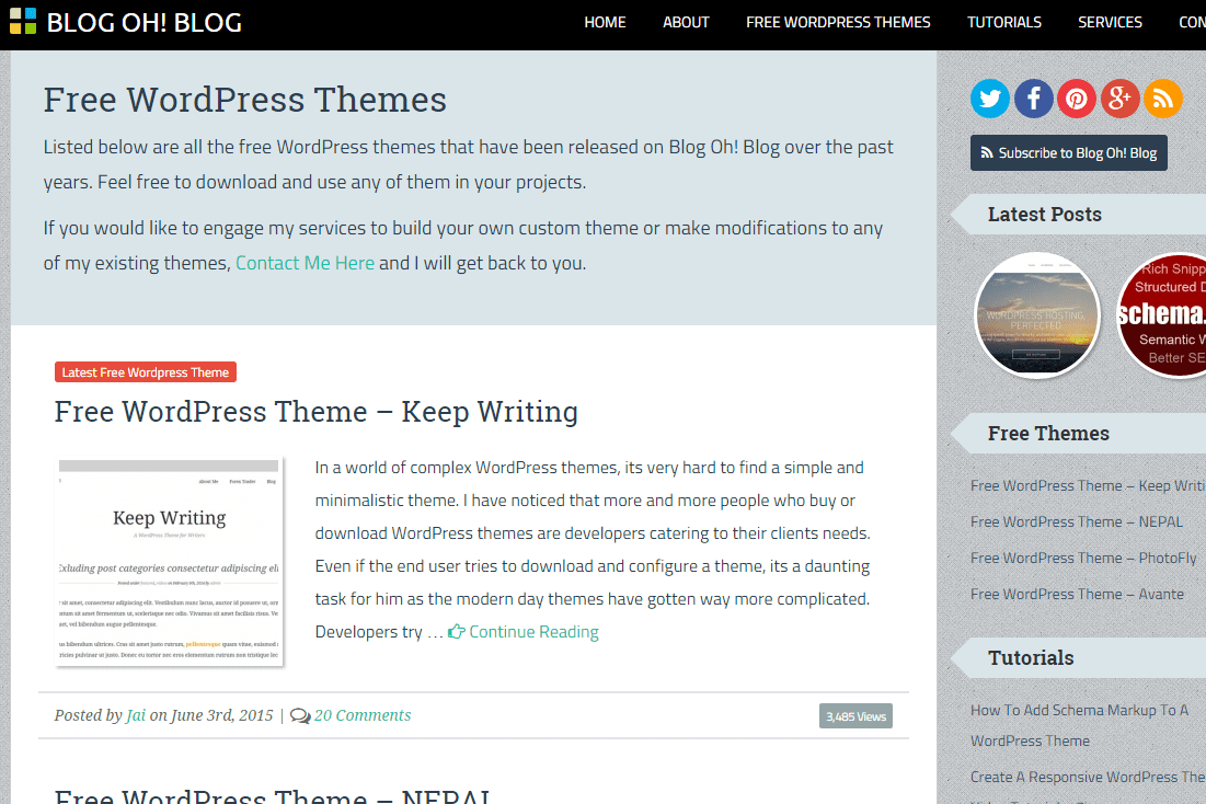 Бесплатные темы WordPress на блоге Oh! Блог