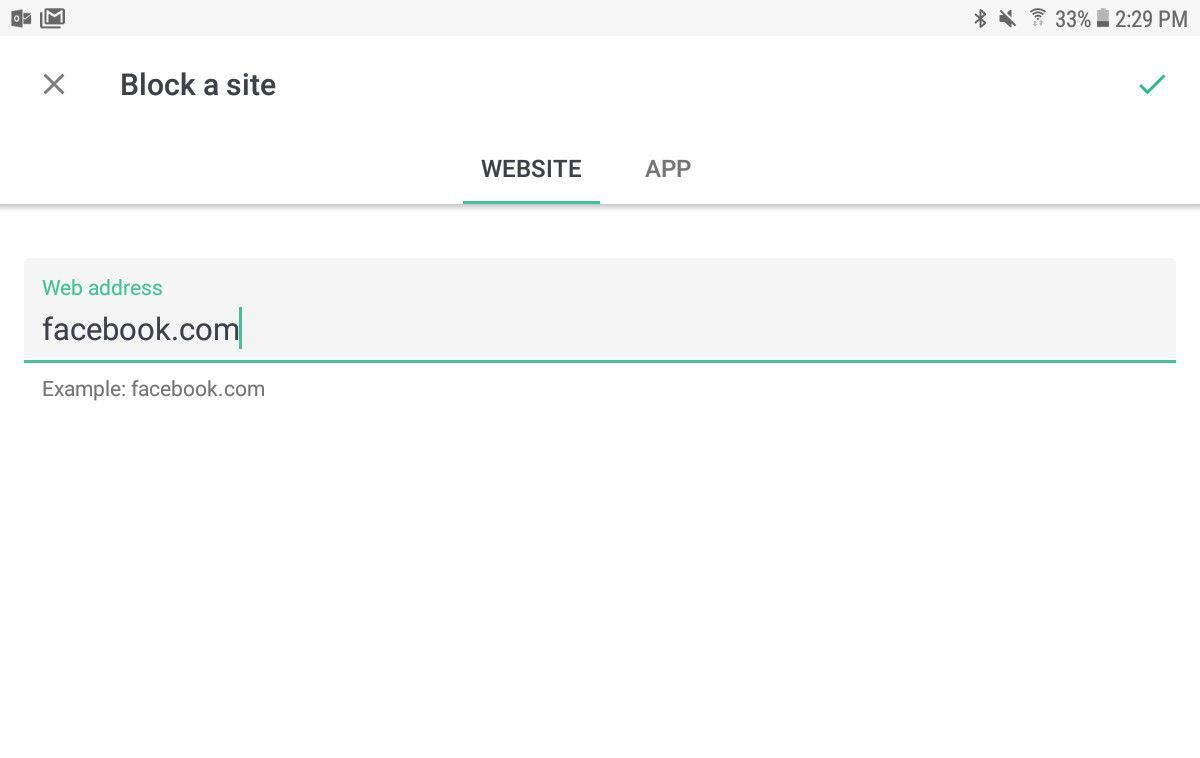 Скриншот BlockSite от Blocksite, показывающий, как добавить сайт в список заблокированных