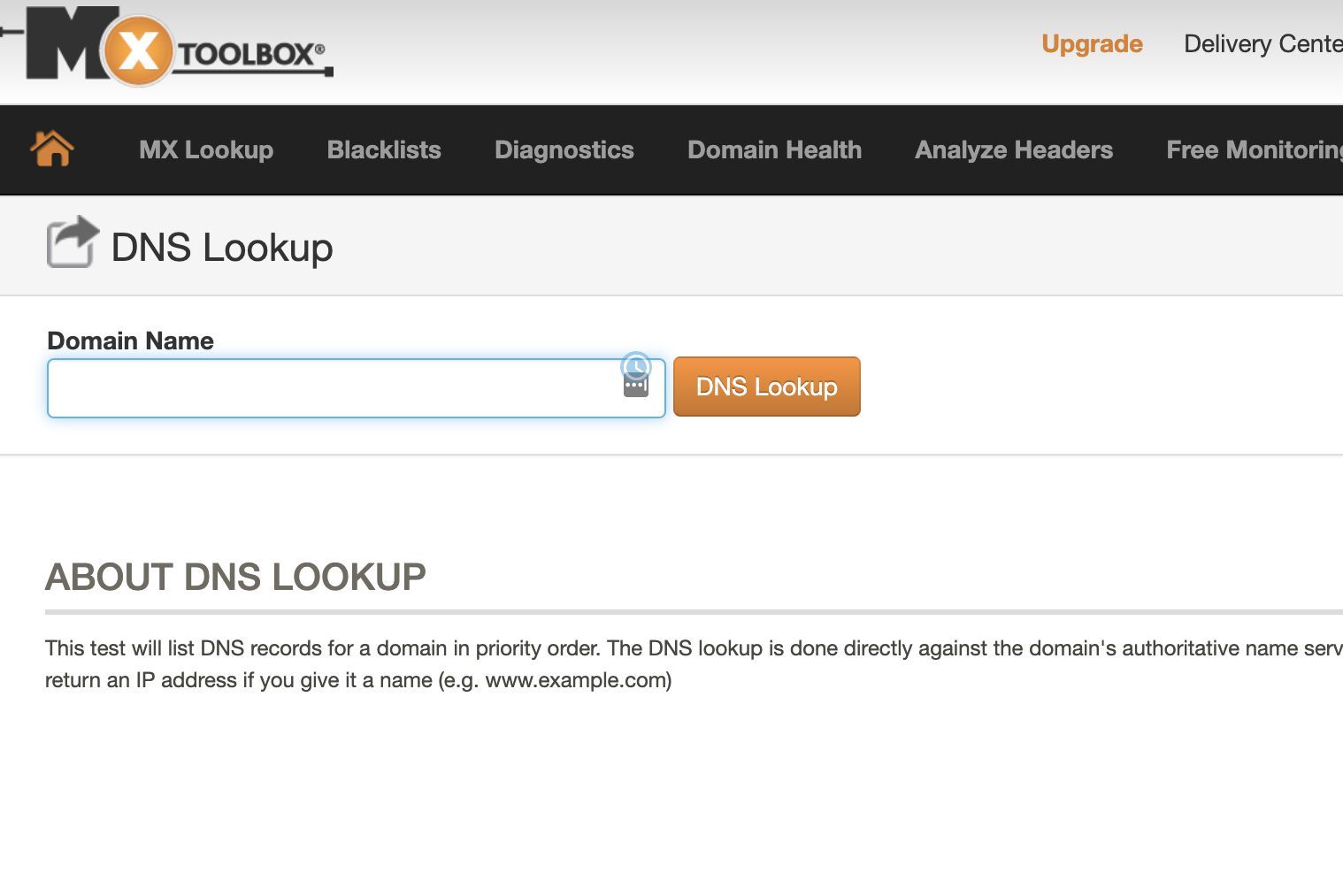 MX Toolbox DNS поиск