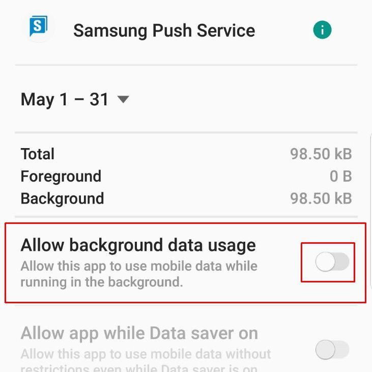Как отключить использование данных от Samsung Push Service