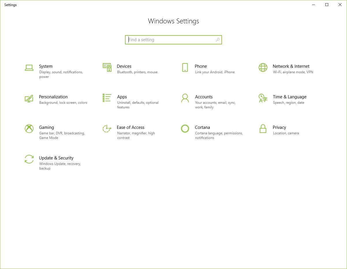Снимок экрана устройств Windows 10