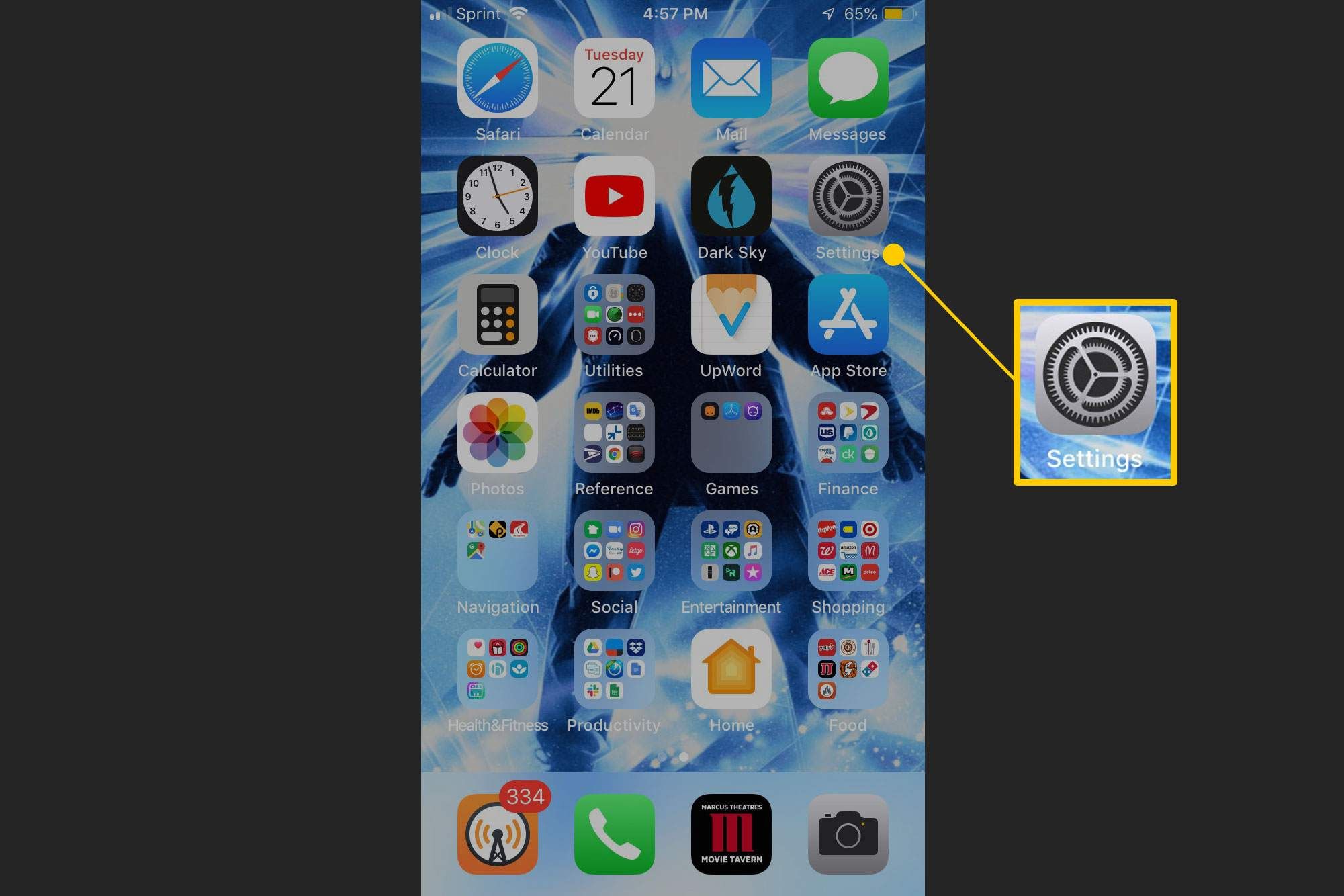 Приложение настроек в iOS - скриншот