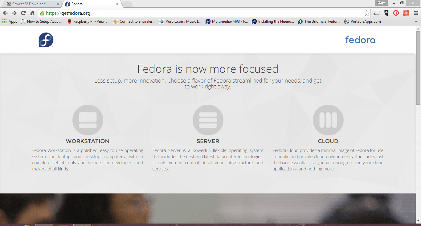 Сайт Fedora Linux