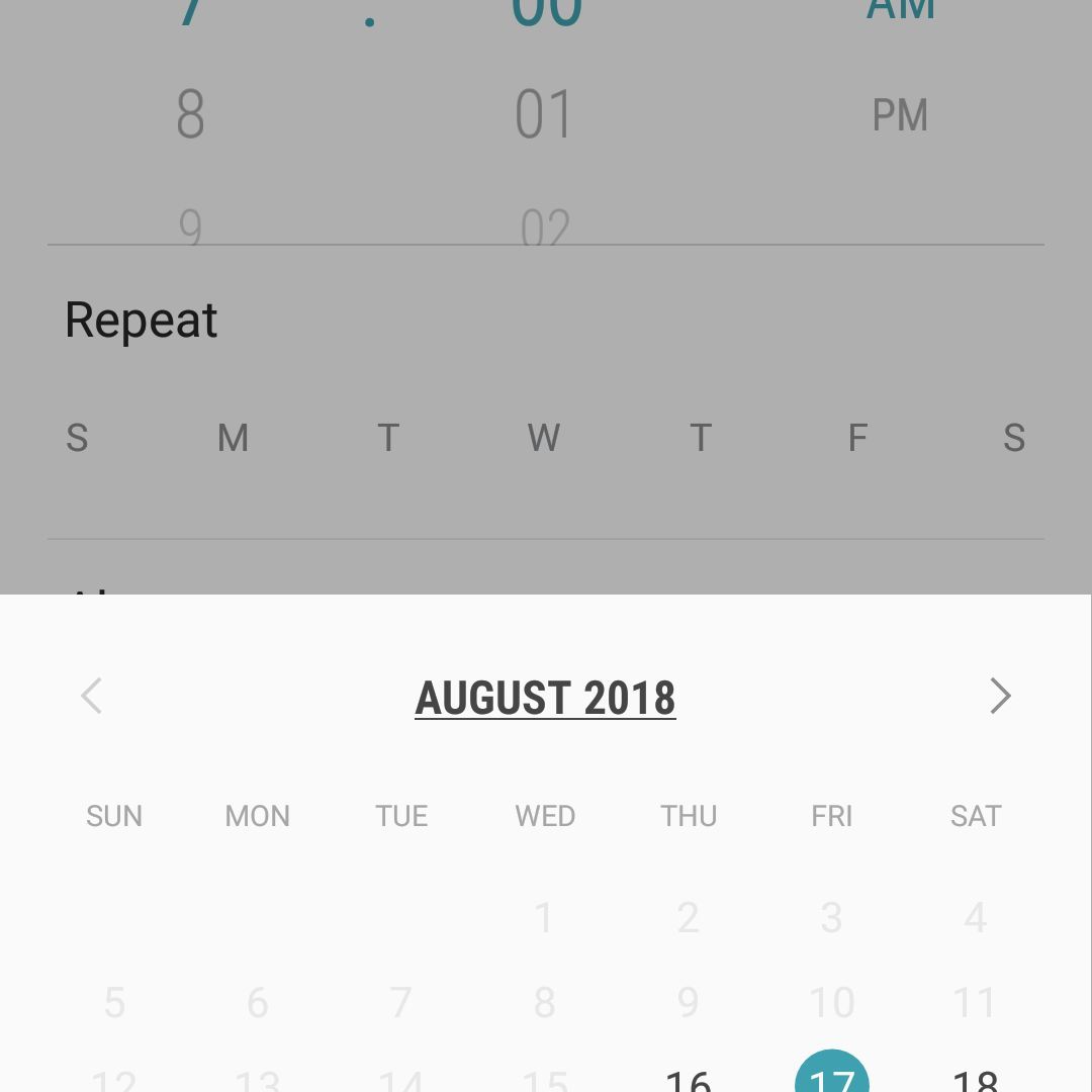 скриншот календаря Android