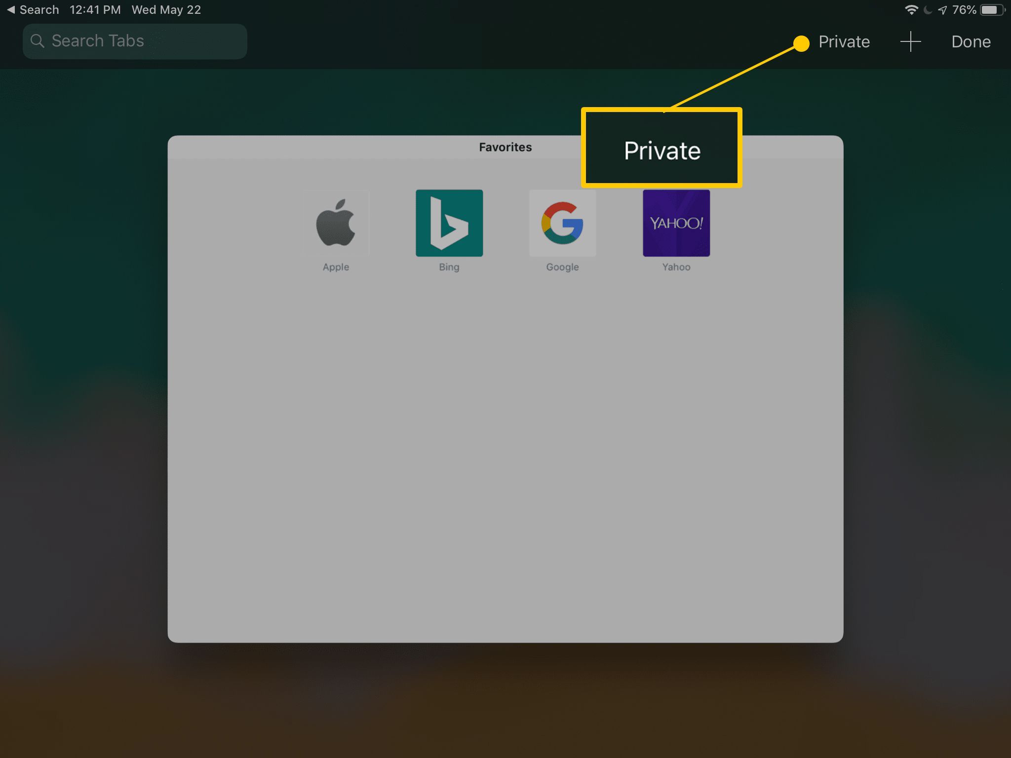 Личная кнопка на iPad Safari