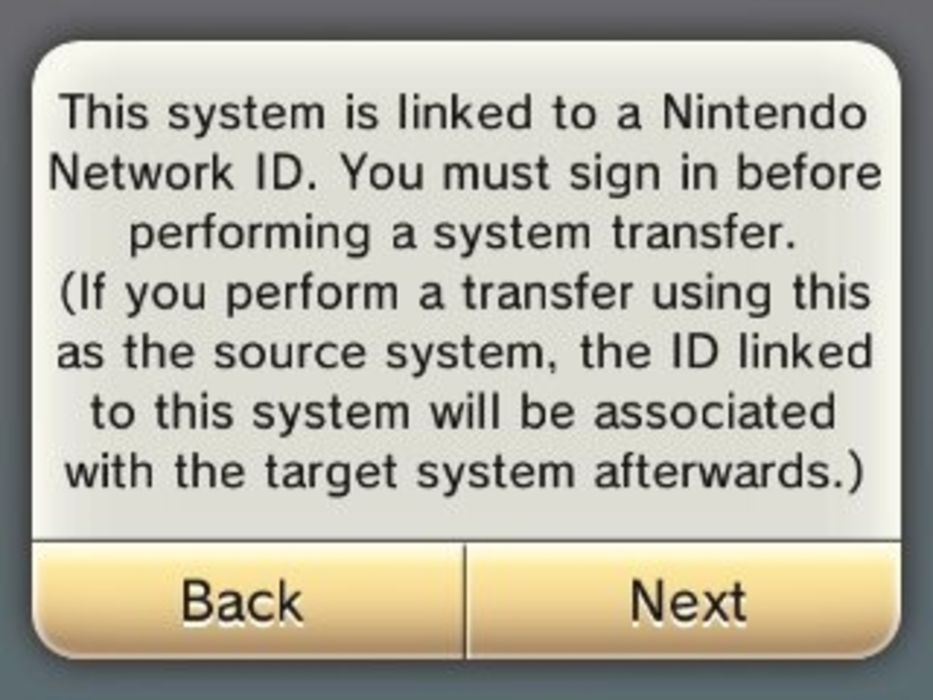 Если у вас есть Nintendo Network ID, связанный с вашим устройством, выберите «Далее» и введите пароль Nintendo Network ID.