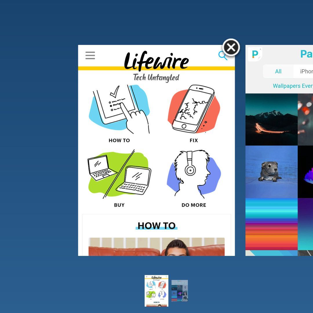 Снимок экрана браузера Opera для Android с выделением на