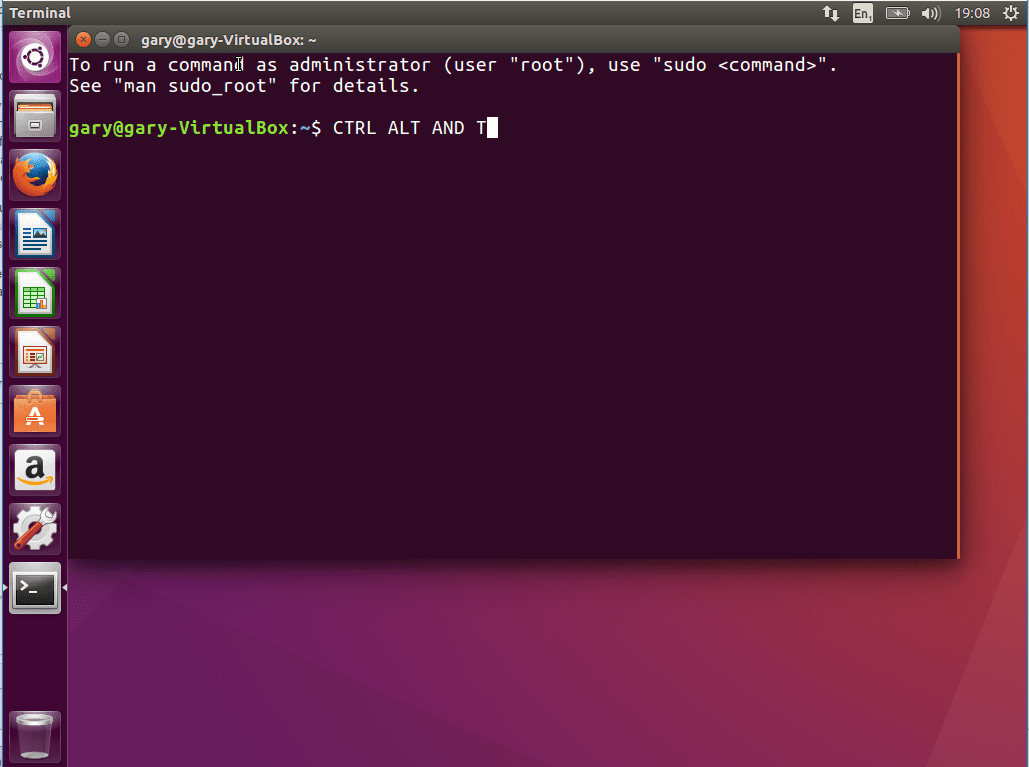 Откройте терминал Linux с помощью Ubuntu