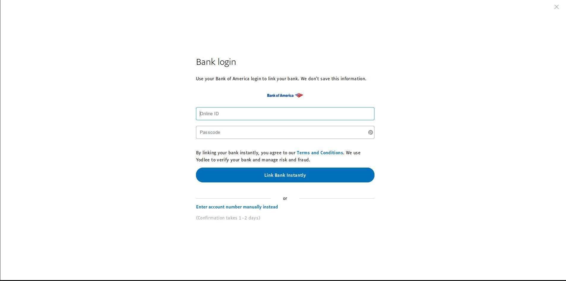 Войдите в свой банк через PayPal