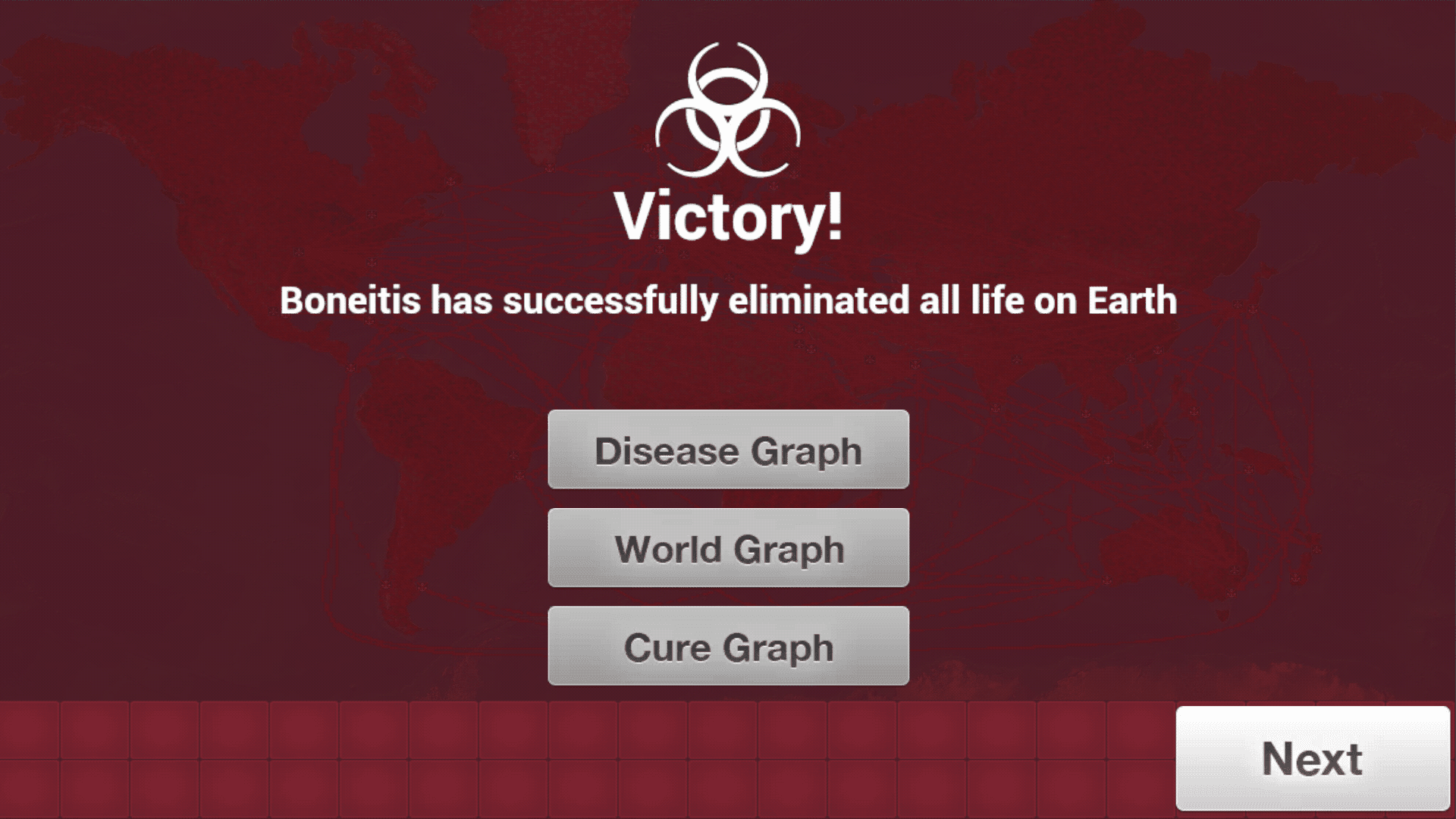 Скриншот победы в Plague Inc.