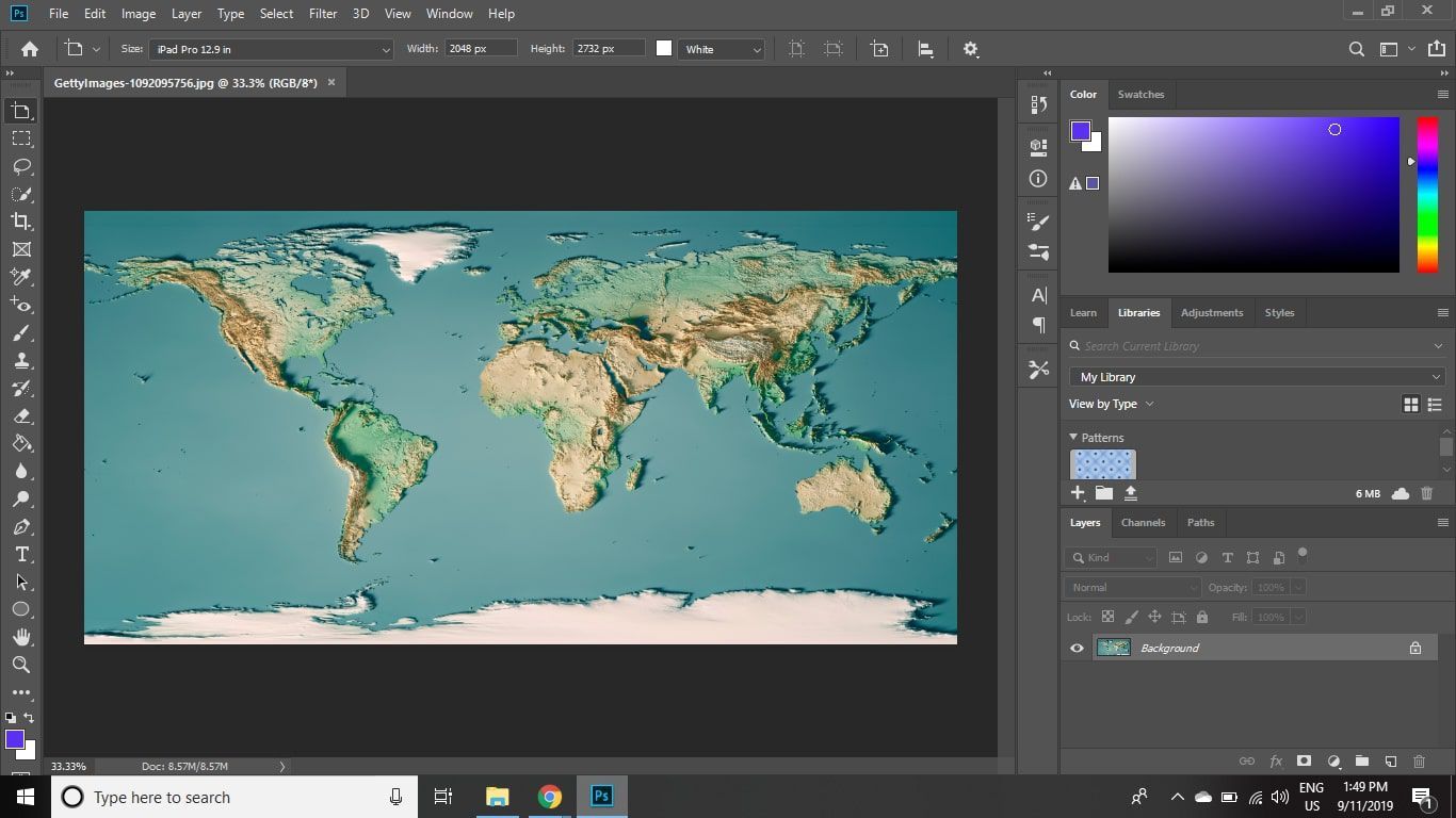 Текстурированная карта мира в фотошопе