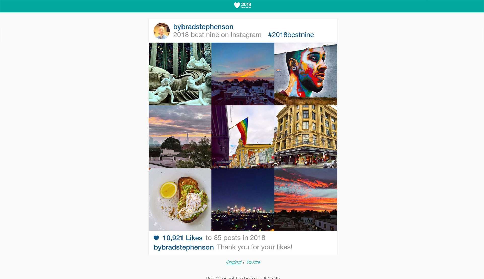Создание Top 9 Instagram коллаж на сайте 2017bestnine.